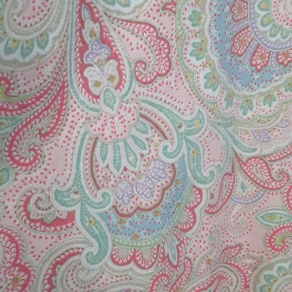 Lauren Ralph Lauren Black Label Pajama Set L Boxer Short Sleeveless Pink Paisley - Picture 4 of 14